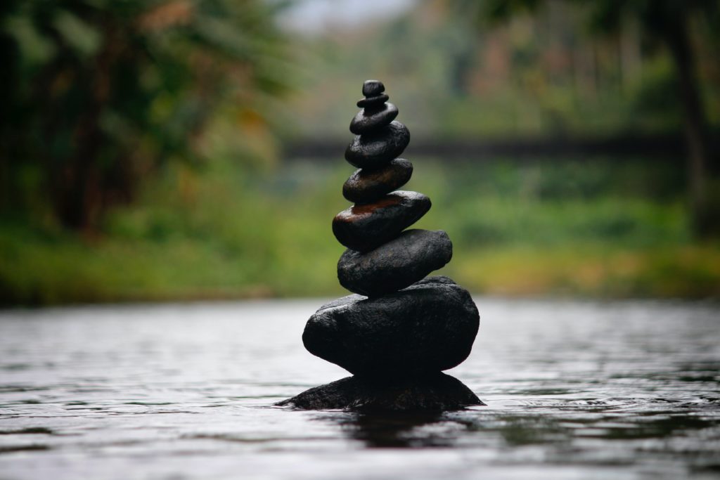 A set of stones balancing on top of each other