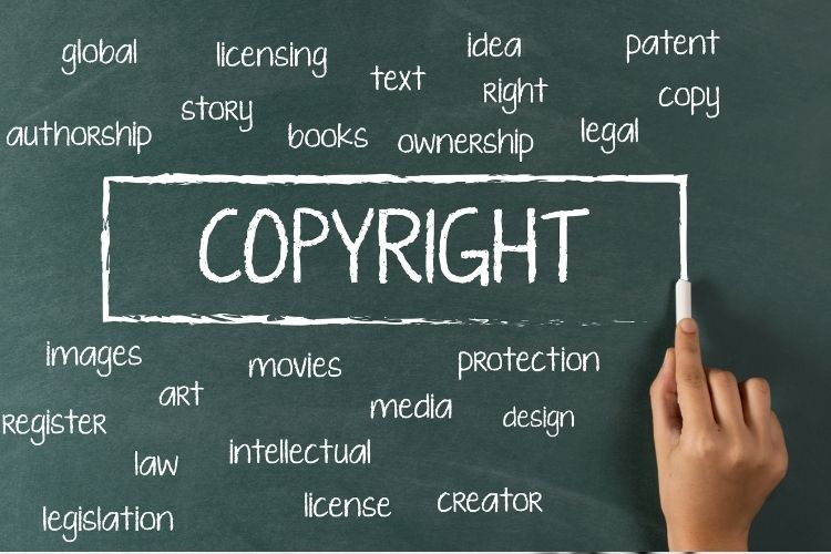 A graphic depicting copyright law.