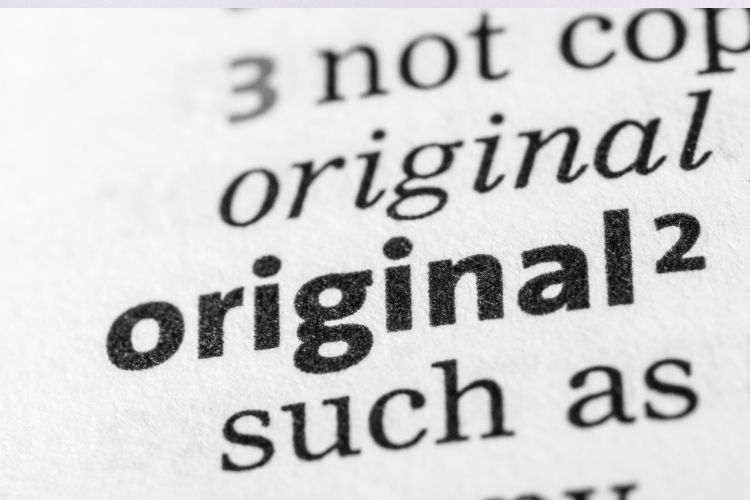 An excerpt out of a dictionary for the word "original"