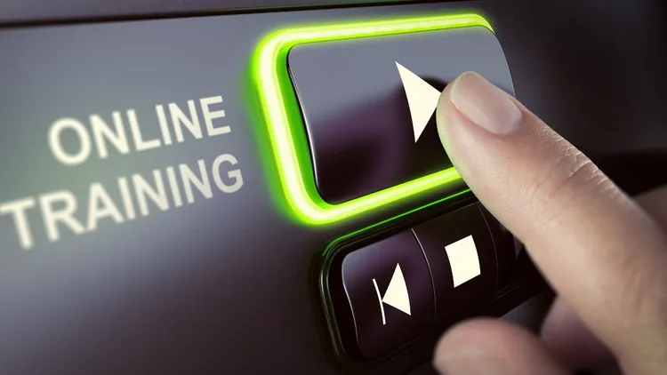 A computer screen with the words "Online Training". 