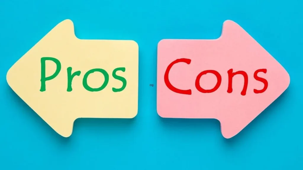 A graphic depicting Pros and Cons.