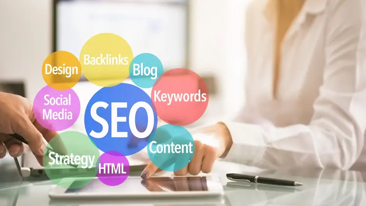 A graphic depicting the various aspects of SEO.