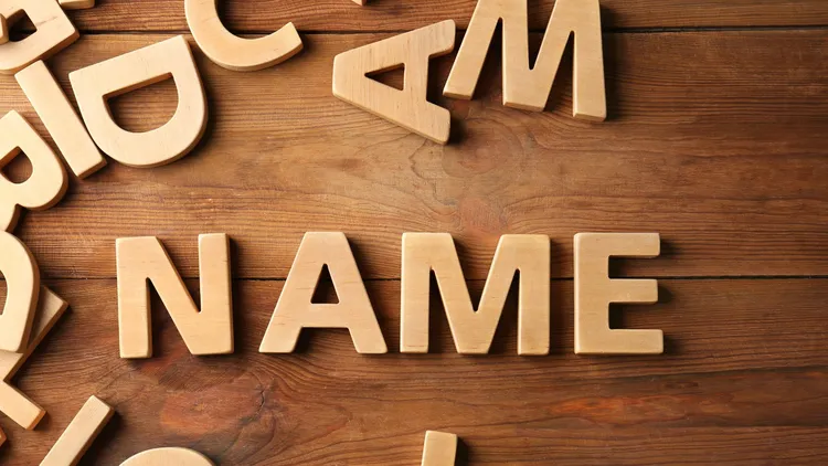 Letters spelling out the word "Name". 
