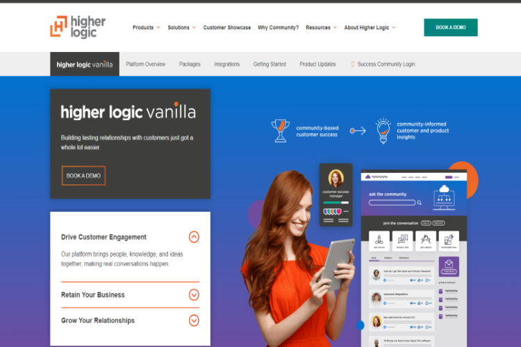 The homepage or the Higher Logic Vanilla homepage.