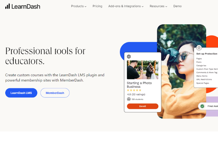 The homepage for Learndash.